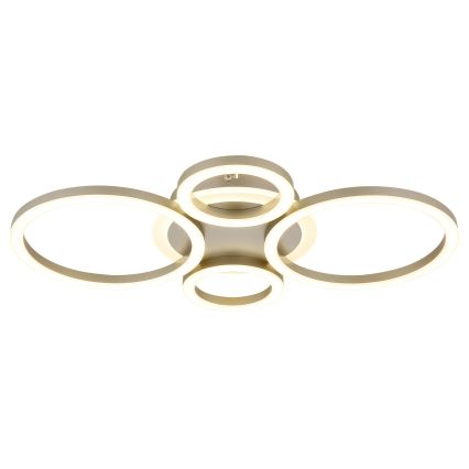 Globo - Plafoniera LED 40 W, 230 V, 2700/4500/6500 K, Ø 35,5 × 53 cm, ottone