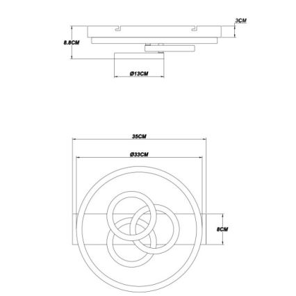 Globo - Plafoniera LED dimmerabile LED/40W/230V 2700-6500K Ø 35x33 cm + telecomando