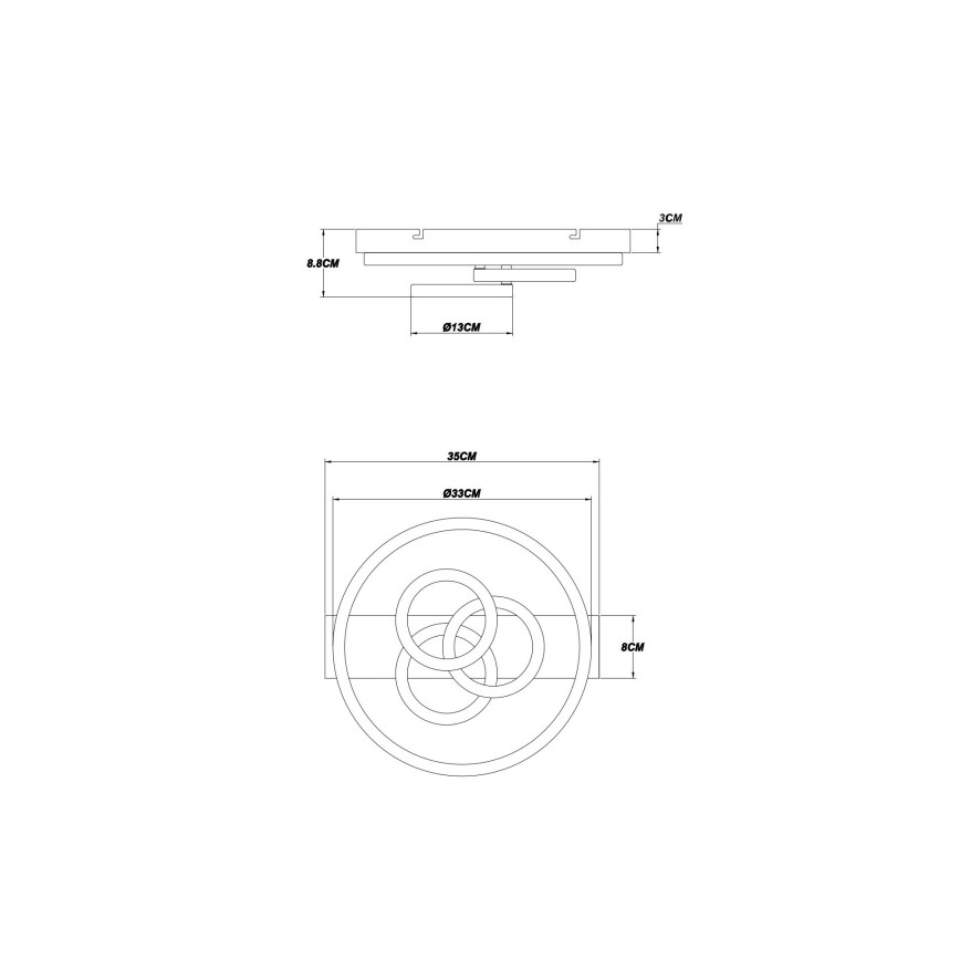 Globo - Plafoniera LED dimmerabile LED/40W/230V 2700-6500K Ø 35x33 cm + telecomando