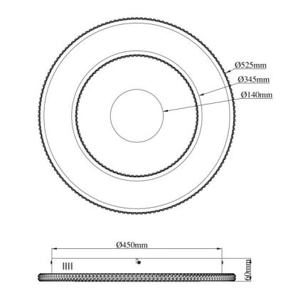 Globo - Lampada da soffitto dimmerabile LED/30W/230V 2700-6500K diam. 52,5 cm nero + telecomando