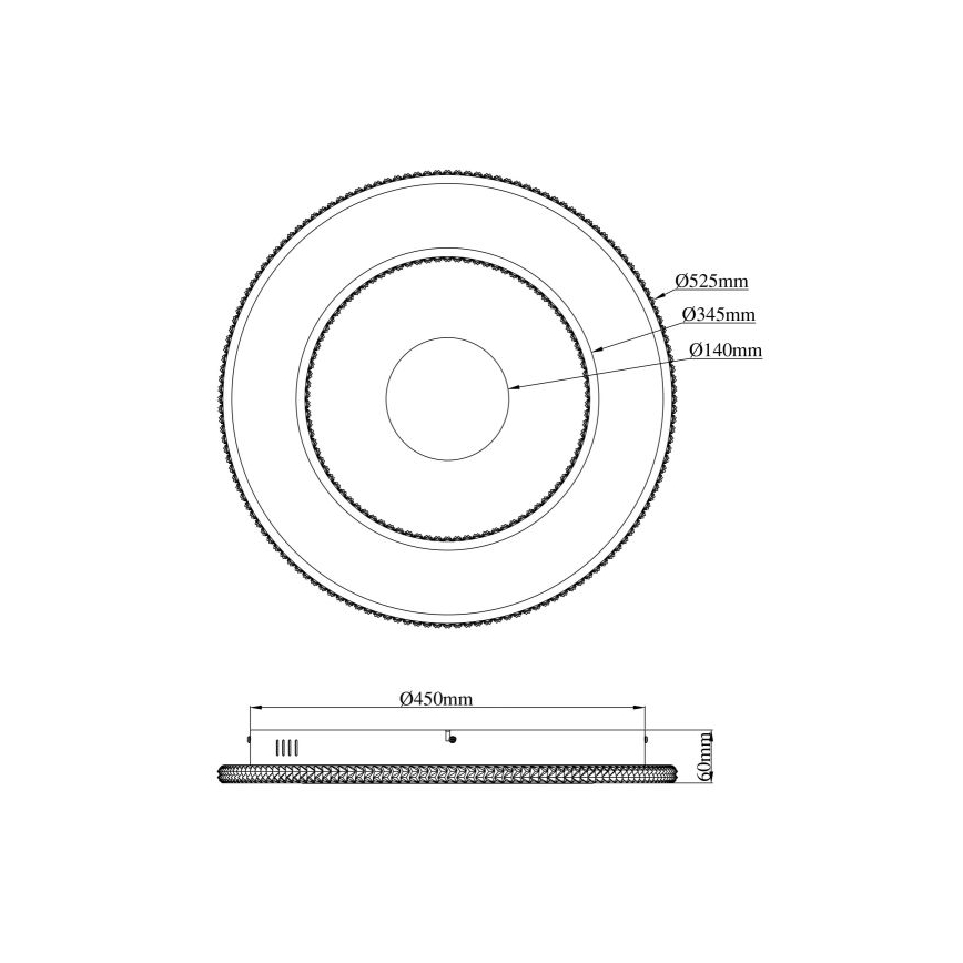 Globo - Lampada da soffitto dimmerabile LED/30W/230V 2700-6500K diam. 52,5 cm nero + telecomando