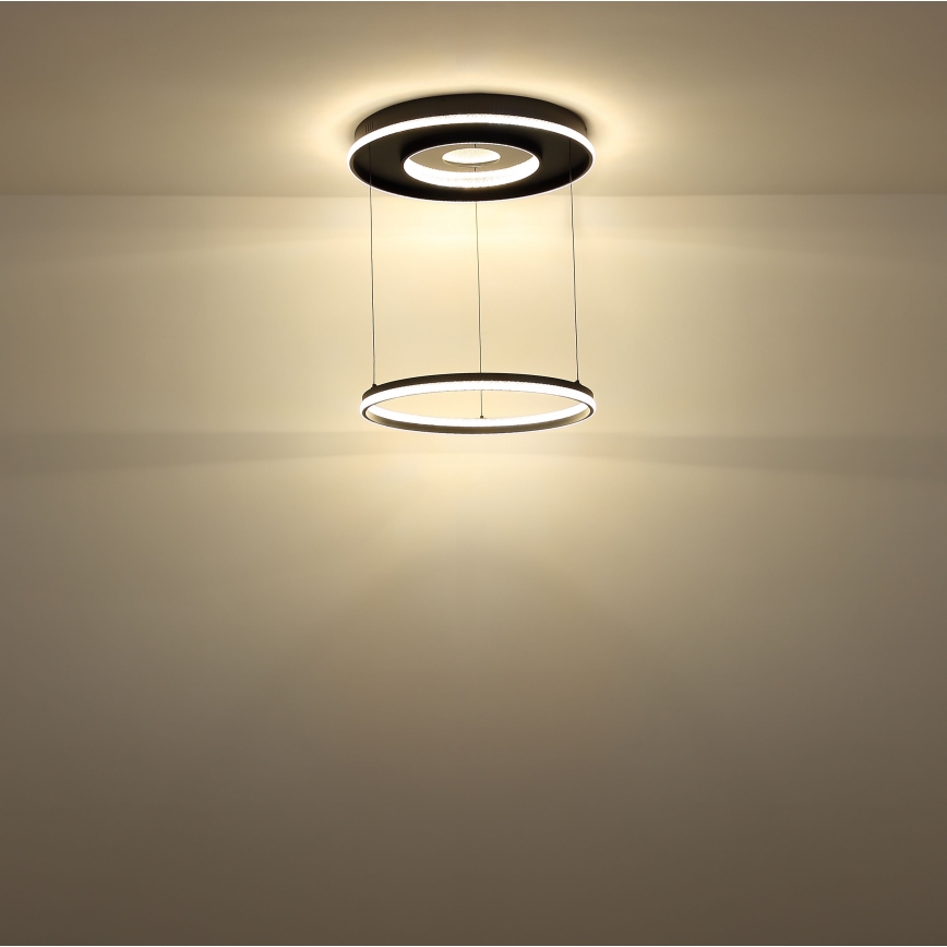 Globo - Lampadario LED dimmerabile su cavo LED/54W/230V 2700-6500K diam. 60 cm nero + telecomando