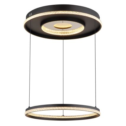 Globo - Lampadario LED dimmerabile su cavo LED/54W/230V 2700-6500K diam. 60 cm nero + telecomando