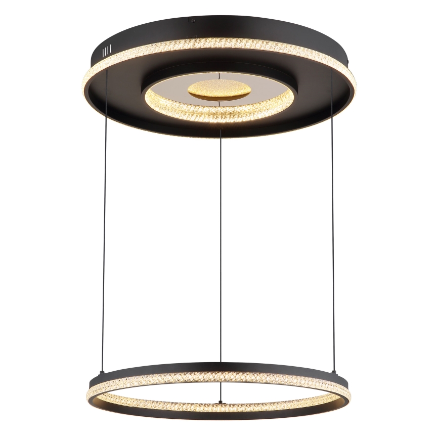 Globo - Lampadario LED dimmerabile su cavo LED/54W/230V 2700-6500K diam. 60 cm nero + telecomando