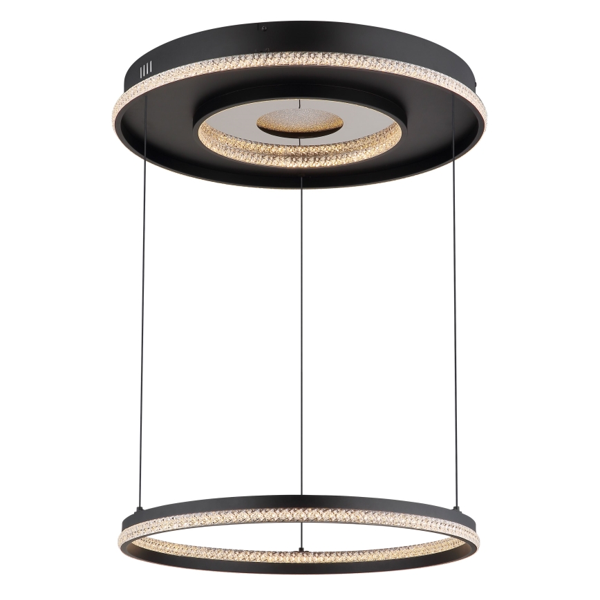 Globo - Lampadario LED dimmerabile su cavo LED/54W/230V 2700-6500K diam. 60 cm nero + telecomando