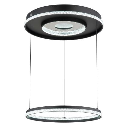 Globo - Lampadario LED dimmerabile su cavo LED/54W/230V 2700-6500K diam. 60 cm nero + telecomando