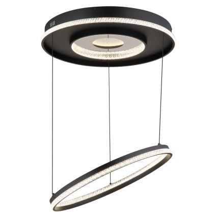 Globo - Lampadario LED dimmerabile su cavo LED/54W/230V 2700-6500K diam. 60 cm nero + telecomando