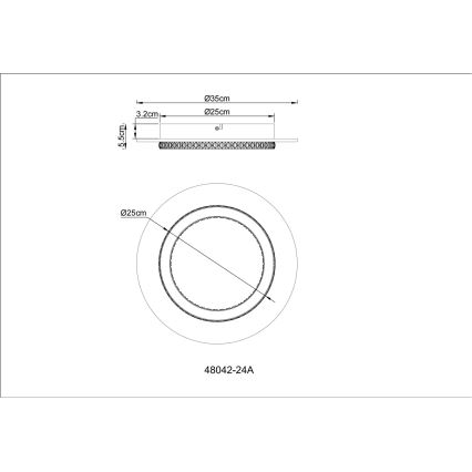 Globo - Plafoniera LED/24W/230V 3000/4000/6500K diam. 35 cm antracite