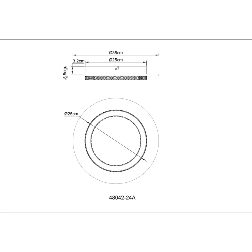 Globo - Plafoniera LED/24W/230V 3000/4000/6500K diam. 35 cm antracite