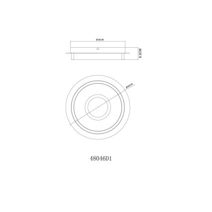Globo - Plafoniera LED 24W/230V 3000K, diametro 40 cm