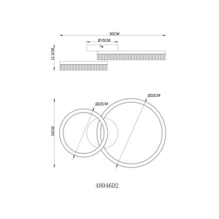 Globo - Plafoniera LED/24W/230V 3000K 33x50 cm