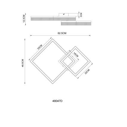 Globo - Plafoniera LED LED/24W/230V 3000K 46,5x62,5 cm