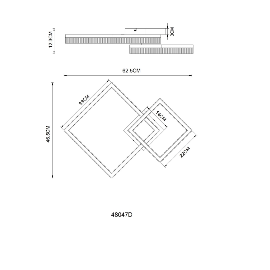 Globo - Plafoniera LED LED/24W/230V 3000K 46,5x62,5 cm