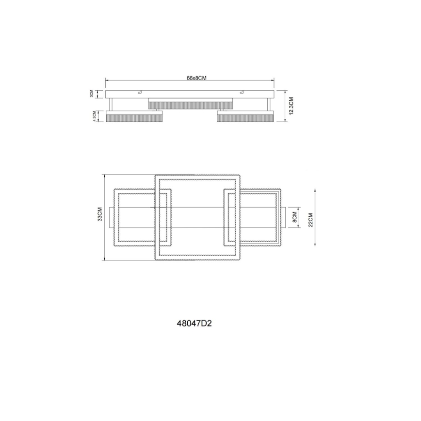Globo - Plafoniera LED 40W/230V 3000K 33x66 cm