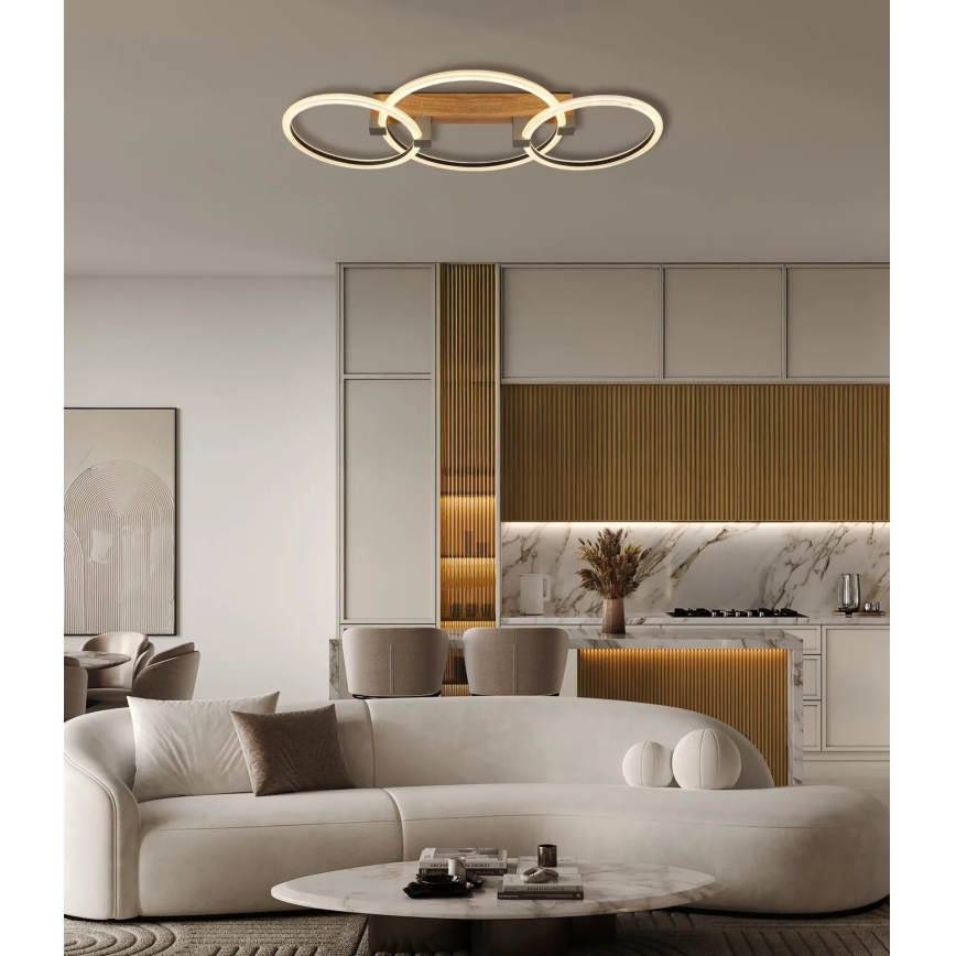 Globo - Plafoniera LED/40W/230V 3000K 76,1x38 cm marrone
