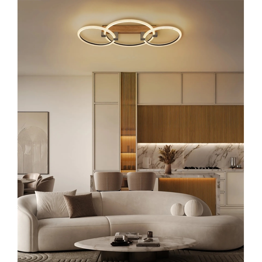 Globo - Plafoniera LED/40W/230V 3000K 76,1x38 cm marrone