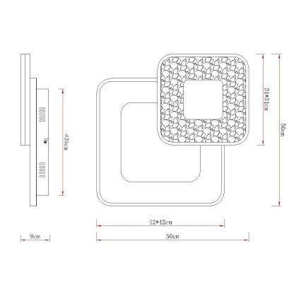 Globo - Plafoniera LED dimmerabile LED/48W/230V 2700-6000K 50x50 cm + telecomando