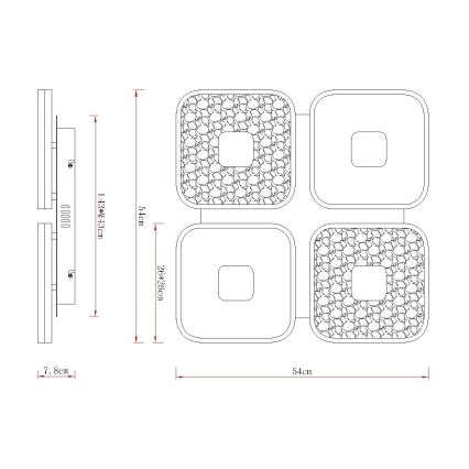 Globo - Plafoniera dimmerabile a LED 55W/230V 2700-6000K 54x54 cm + telecomando