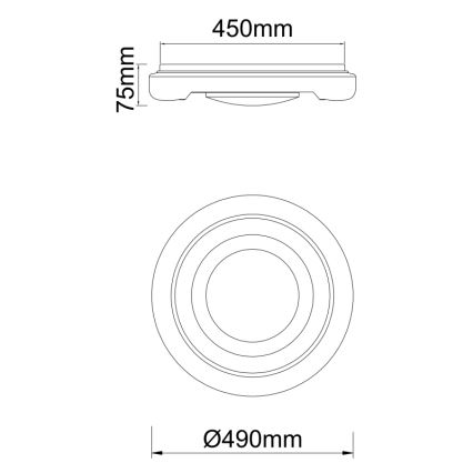 Globo 483111-40 - Plafoniera LED RADA LED/40W/230V 2700/4200/6500K diametro 49 cm