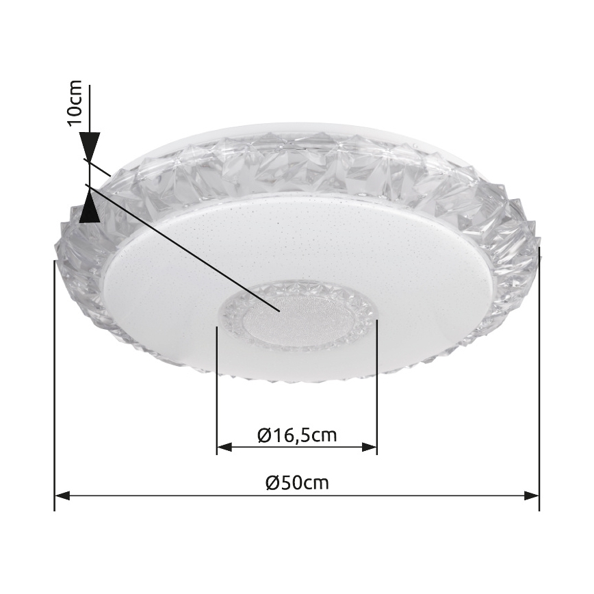 Globo - Plafoniera LED dimmerabile LED/40W/230V 2700-6500K diametro 50 cm Wi-Fi Tuya + telecomando
