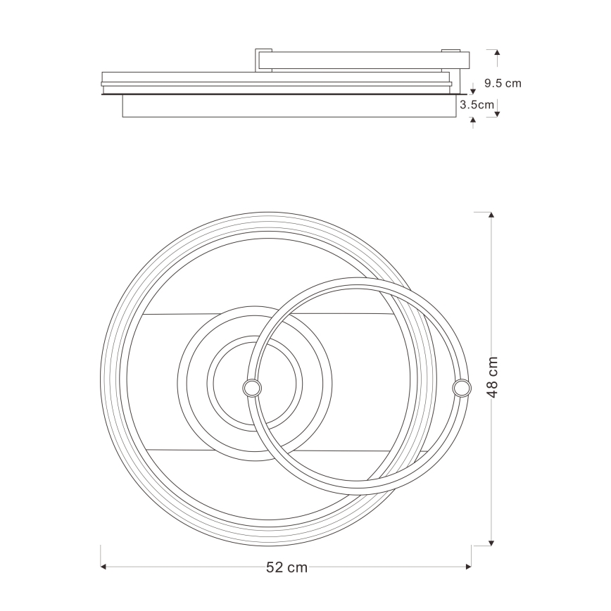 Globo 48459-46 - Plafoniera LED dimmerabile ANI LED/46W/230V 2700-6000K 48x52 cm + telecomando