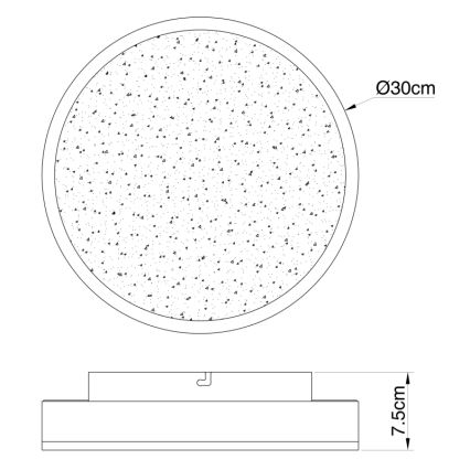 Globo - Plafoniera LED LED/24W/230V d. 30 cm nero