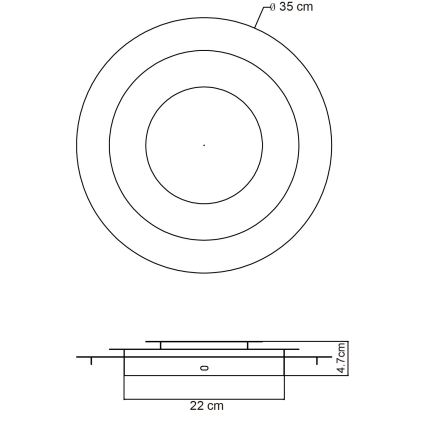 Globo - Plafoniera LED/24W/230V 3000K Ø 35 cm oro