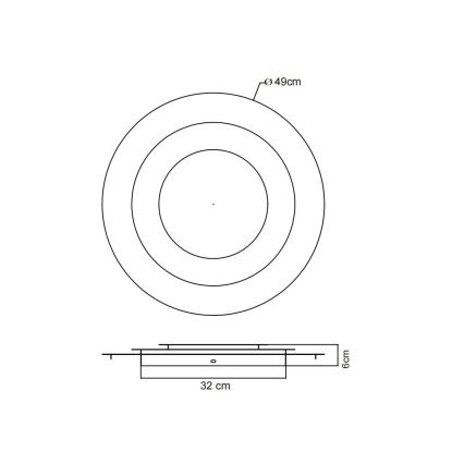 Globo - Plafoniera LED 40W/230V 3000K Ø 49 cm argento