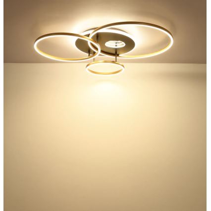 Globo - Plafoniera LED dimmerabile 54W/230V 2700-6500K 90x70 cm antracite/oro + telecomando