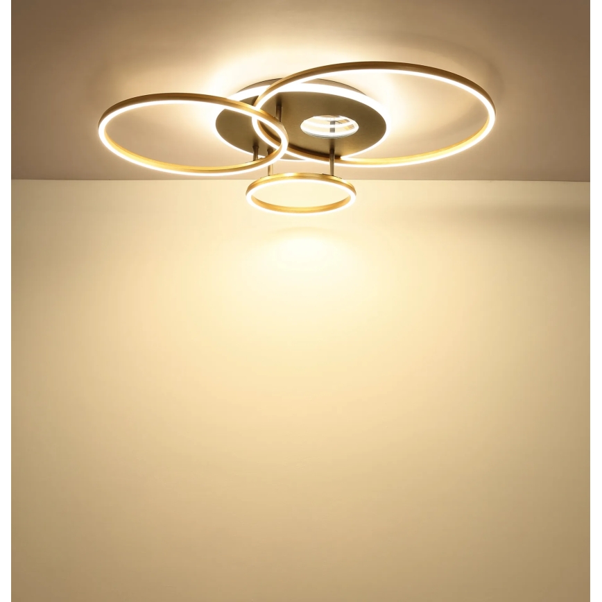 Globo - Plafoniera LED dimmerabile 54W/230V 2700-6500K 90x70 cm antracite/oro + telecomando