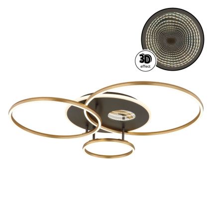 Globo - Plafoniera LED dimmerabile 54W/230V 2700-6500K 90x70 cm antracite/oro + telecomando