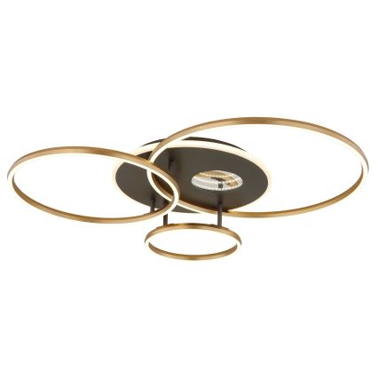 Globo - Plafoniera LED dimmerabile 54W/230V 2700-6500K 90x70 cm antracite/oro + telecomando