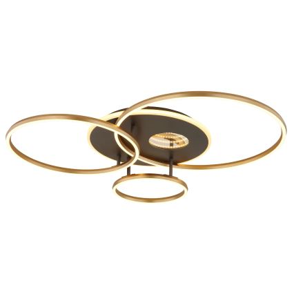 Globo - Plafoniera LED dimmerabile 54W/230V 2700-6500K 90x70 cm antracite/oro + telecomando