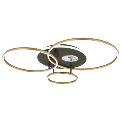 Globo - Plafoniera LED dimmerabile 54W/230V 2700-6500K 90x70 cm antracite/oro + telecomando