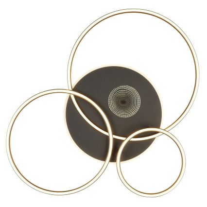 Globo - Plafoniera LED dimmerabile 54W/230V 2700-6500K 90x70 cm antracite/oro + telecomando