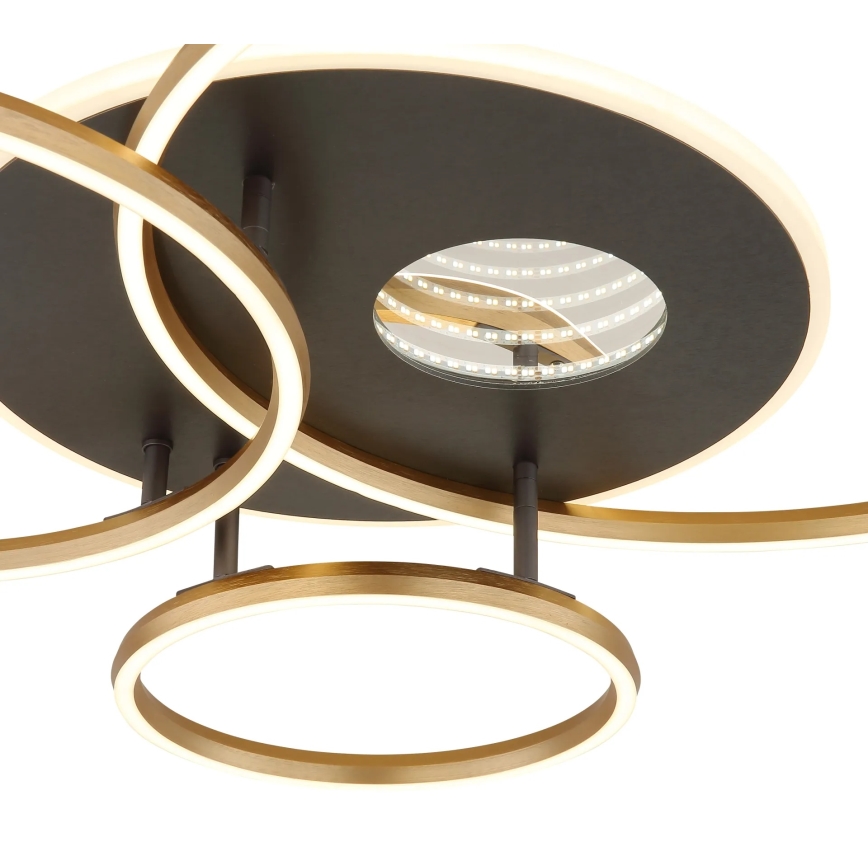 Globo - Plafoniera LED dimmerabile 54W/230V 2700-6500K 90x70 cm antracite/oro + telecomando