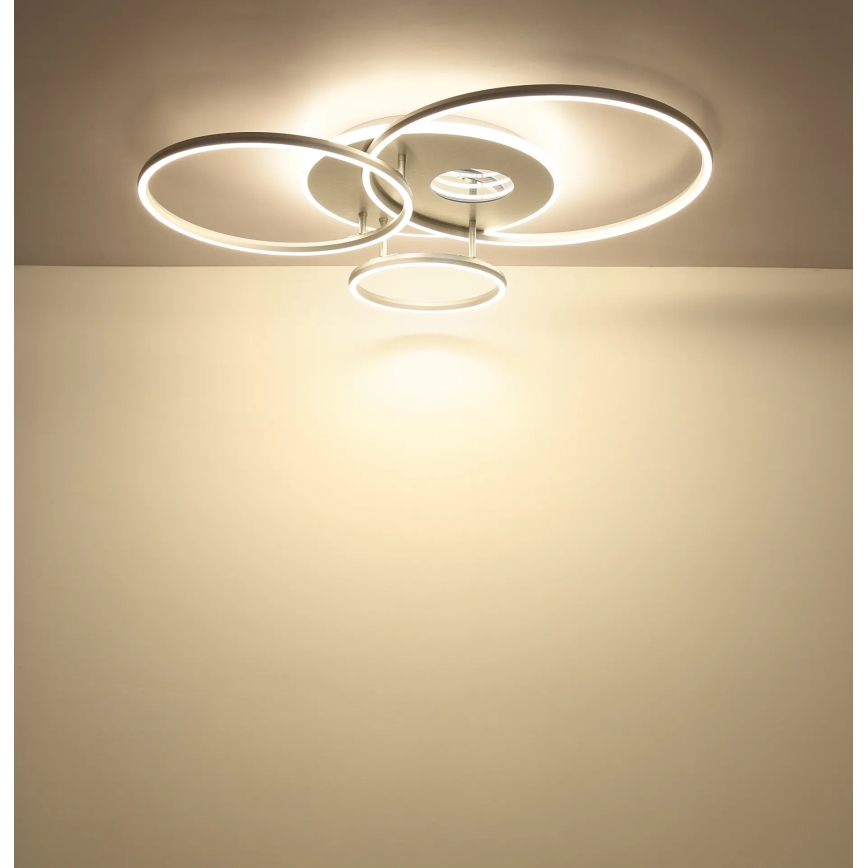 Globo - Plafoniera LED dimmerabile LED/54W/230V 2700-6500K 90x70 cm argento + telecomando
