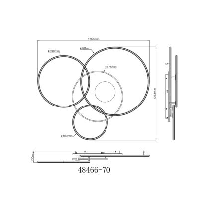 Globo - Lampada da soffitto dimmerabile LED/70W/230V 2700-6500K oro + telecomando
