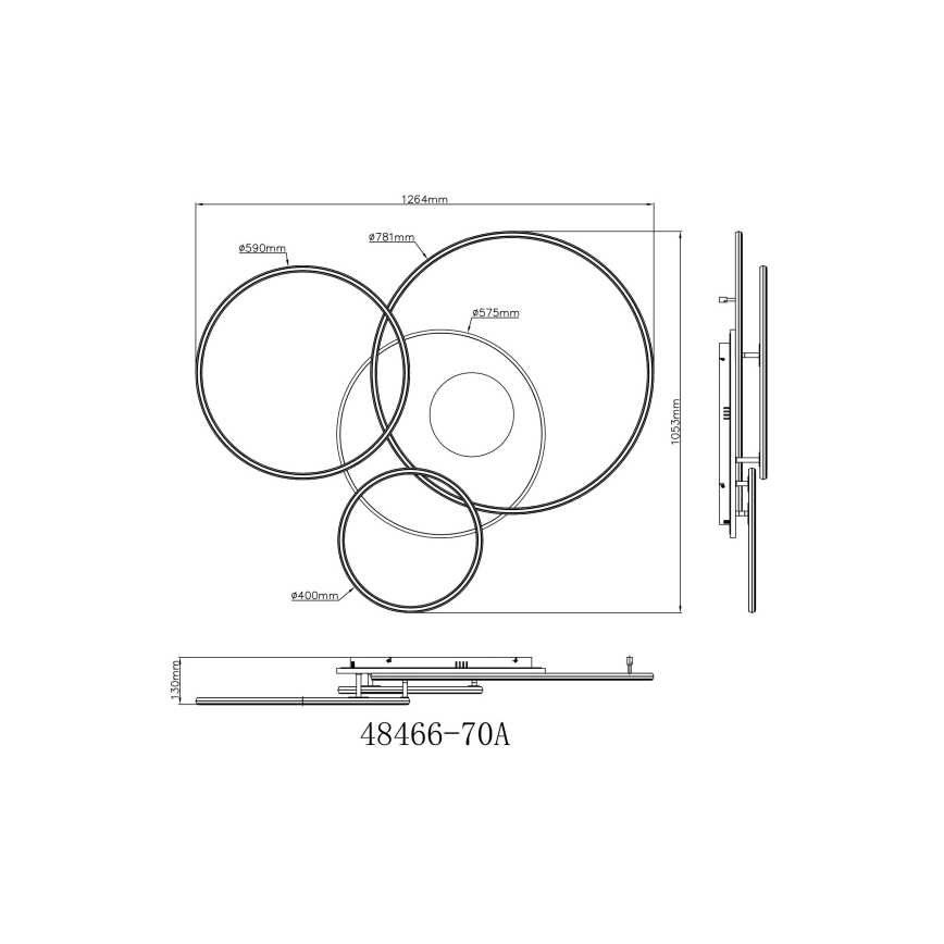 Globo - Plafoniera LED dimmerabile LED/70W/230V 2700-6500K cromo opaco + telecomando