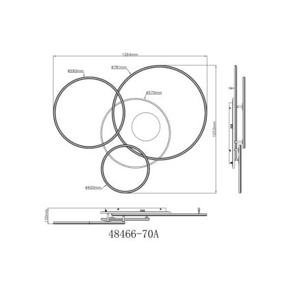 Globo - Plafoniera LED dimmerabile 70W/230V 2700-6500K cromo satinato + telecomando