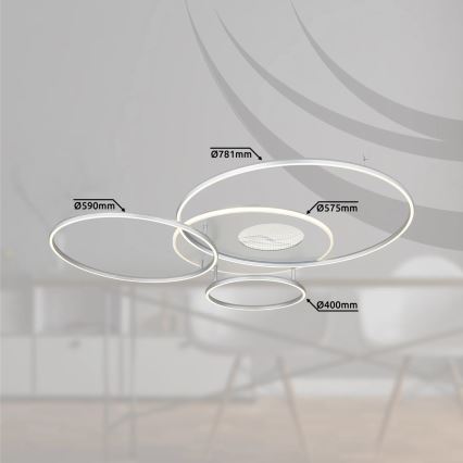 Globo - Plafoniera LED dimmerabile LED/70W/230V 2700-6500K Wi-Fi Tuya cromo opaco + telecomando