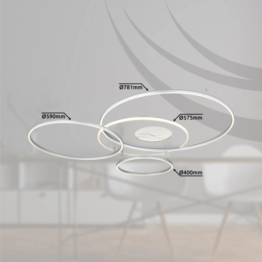 Globo - Plafoniera LED dimmerabile LED/70W/230V 2700-6500K Wi-Fi Tuya cromo opaco + telecomando