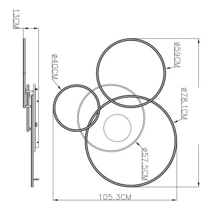 Globo - Plafoniera LED dimmerabile LED/70W/230V 2700-6500K 105x26,5 cm bianco + telecomando