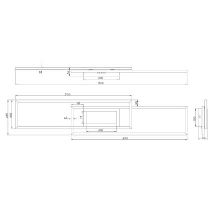 Globo - Plafoniera LED dimmerabile LED/42W/230V 2700-6500K 19,6x96 cm nera + telecomando