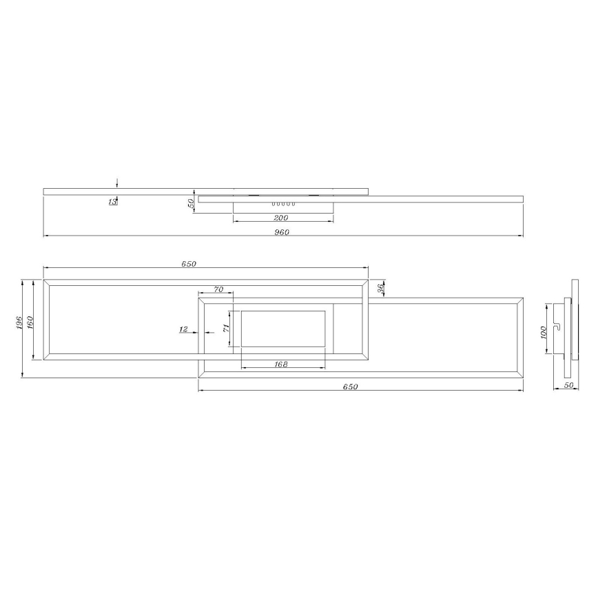 Globo - Plafoniera LED dimmerabile LED/42W/230V 2700-6500K 19,6x96 cm nera + telecomando