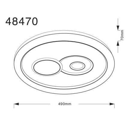Globo - Plafoniera LED/36W/230V 3000/4000/6500K Ø 49 cm