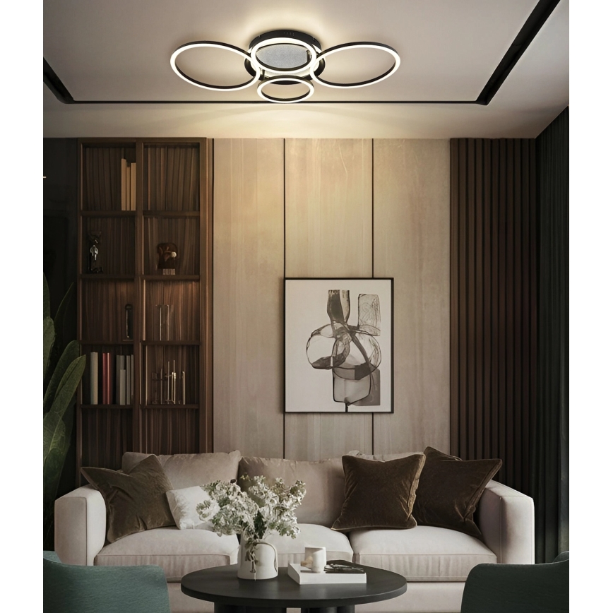 Globo - Plafoniera LED/40W/230V 4000K 72x52 cm nera