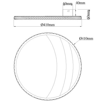 Globo - Lampada da soffitto LED, 24W, 230V, 3000/4000/6000K, Ø 41 cm, dorata