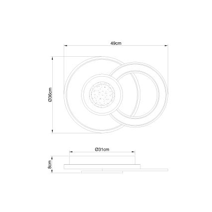 Globo - Plafoniera LED dimmerabile LED/36W/230V 2700-6000K + telecomando