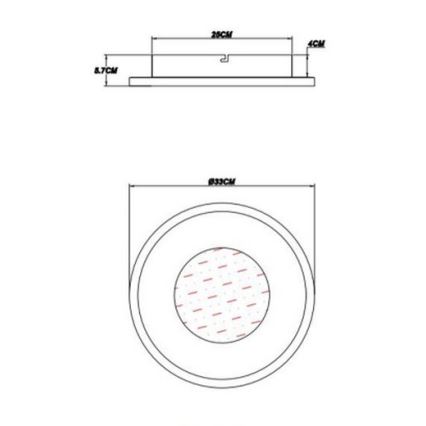 Globo - Plafoniera LED LED/24W/230V 2700/4500/6500K diametro 33 cm